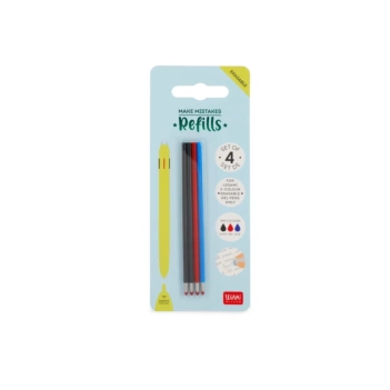 Set de 4 recambios bolígrafo de gel borrable de 3 colores Legami