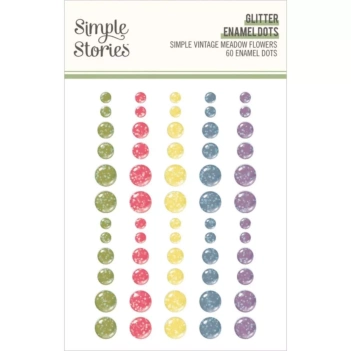 Set de brads adhesivos SV Meadow Flowers Simple Stories