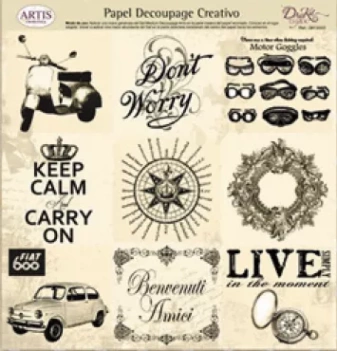 Decoupage paper 0813333 Fiat 600 30x30 cm. Dayka