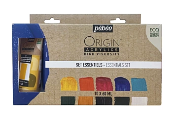 Set 5 acrílicos ecológicos primarios Origin Pebeo 60ml
