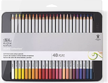 Winsor and Newton Metallbox mit 48 Buntstiften