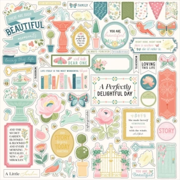 Cardstock stickers Secret Garden Carta Bella 30x30cm