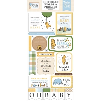 Die-cuts de chipboard palavras e frases Winnie The Pooh Baby Echo Park