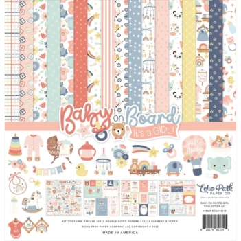 Kit de scrapbooking Baby on Board Girl Echo Park 30x30cm