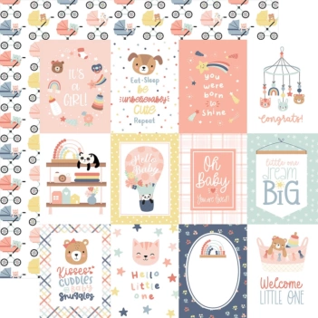 Papel 3x4 Journaling Cards Baby on Board Girl Echo Park 30x30cm
