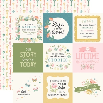 Papier 4"x4" Journaling Cards Secret Garden Carta Bella 30x30cm