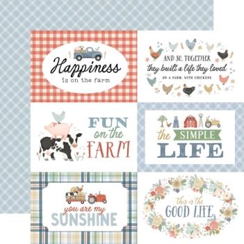 Papel 6x4 Journaling Cards On The Farm Carta Bella 30x30cm