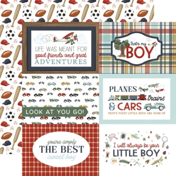 Papel 6x4 Journaling Cards That's My Boy Carta Bella 30x30cm