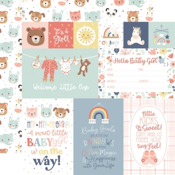 Carta Baby Girl Journaling Cards Baby on Board Girl Echo Park 30x30cm