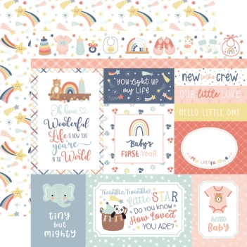 Echo Park Baby on Board GirlPaper Multi Journaling Cards 30x30cm