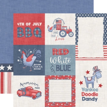 Paper USA Journaling Cards Yankee Doodle Echo Park 30x30cm