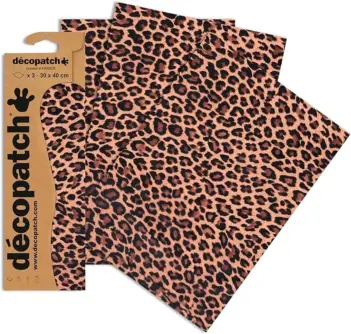 Décopatch Decoupage-Papierset mit Folie brauner Leopard 30x40cm