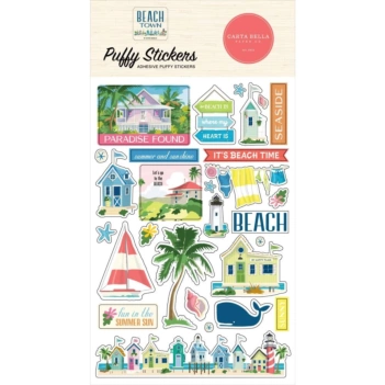 Puffy stickers Beach Town Carta Bella