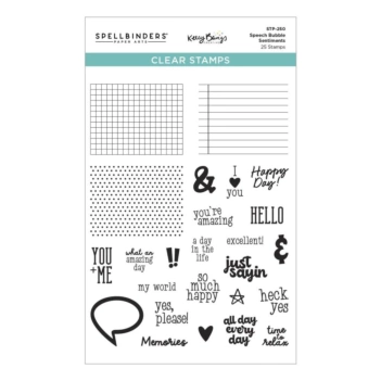 Spellbinders Transparente Stempelset Speech Bubbles Sentiments 