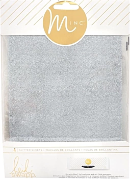 Am Crafts Set 4 sheets Glitter Silver for Minc Heidi Swapp