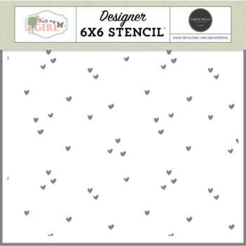 Stencil My Little Love Hearts That's My Girl Carta Bella 15x15cm