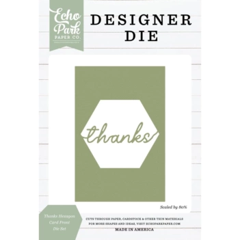 Echo Park Designer 2025 Dies Thanks Hexagon Card Front 