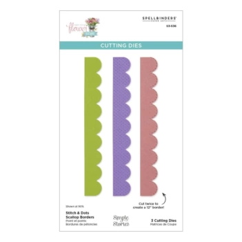Troquel Stitch and Dots Scallop Borders Spellbinders