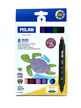 Set de 8 rotuladores bicolor Maxi Milan