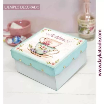 Dayka Trade Wooden box for infusions + pre-designed fabric