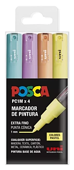Etui 4 Pastellmarker PC1M Extra Fine Uni Posca