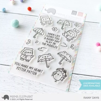 Ensemble de tampons transparents Rainy Days Mama Elephant