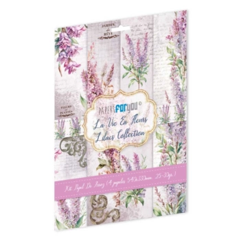 Kit 4 papeles de arroz Lilacs La Vie en Fleurs II PapersForYou 54x33cm