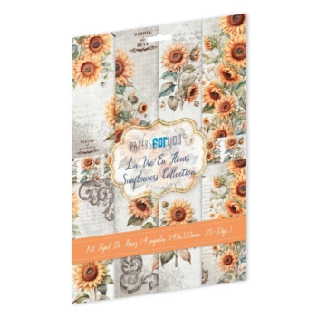 Kit 4 papeles de arroz Sunflowers La Vie en Fleurs II PapersForYou 54x33cm