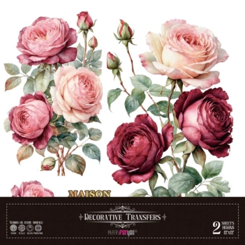 Transfer Multisuperficie Rosa La Vie en Fleurs 30x30cm