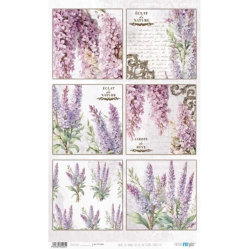 Papel de Arroz Lilacs VI La Vie en Fleurs II PapersForYou 54x33cm