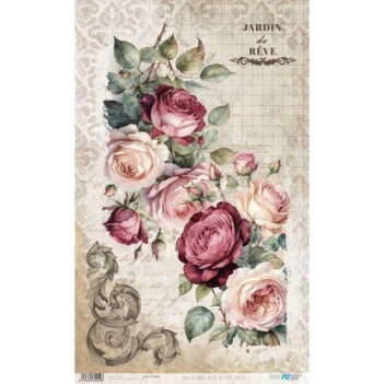Papel de Arroz Rosé II La Vie en Fleurs II PapersForYou 54x33cm