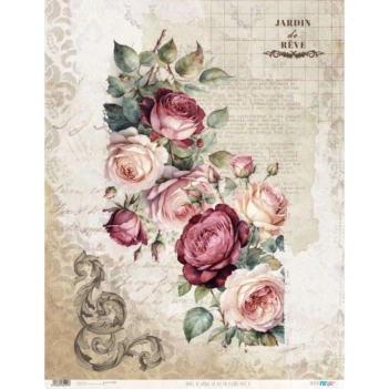 Papel de Arroz Rosé II La Vie en Fleurs II PapersForYou 54x70cm