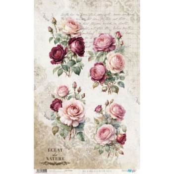 Papel de Arroz Rosé III La Vie en Fleurs II PapersForYou 54x33cm
