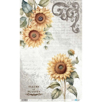 Girassóis de papel de arroz I La Vie en Fleurs II PapersForYou 54x33cm