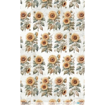 Papel de Arroz Sunflowers V La Vie en Fleurs II PapersForYou 54x33cm