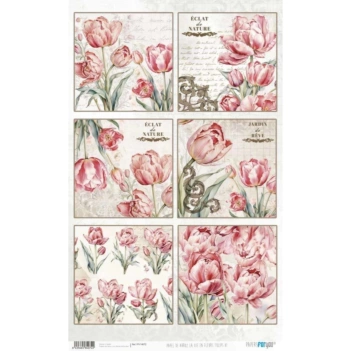 Papel de Arroz Tulips VI La Vie en Fleurs II PapersForYou 54x33cm
