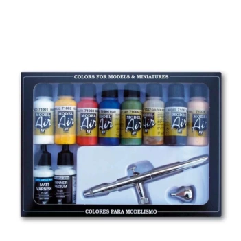 Zestaw Farb Modelarskich Air Basic Colours + Vallejo Airbrush