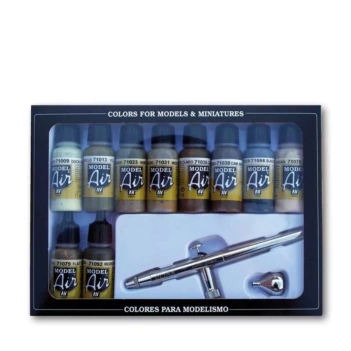 Zestaw farb modelarskich Air Camouflage Colors + Vallejo Airbrush