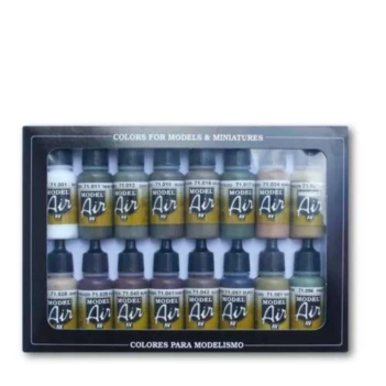 Zestaw 16 farb do modeli 189 WWII Allies/German Air War Vallejo 17ml