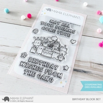 Set di francobolli trasparenti Blocco compleanno Mamma Elefante
