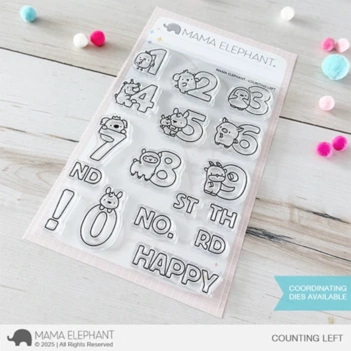 Counting Left Mama Elephant Transparent Stamp Set