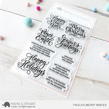 Set Timbri Trasparenti Paola's Merry Wishes Mama Elephant