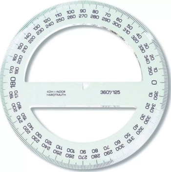 Kątomierz przezroczysty Koh-I-Noor Full Circle 12,5 cm