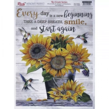 Papel de Arroz Girasoles con Mensaje Rich 29x42cm