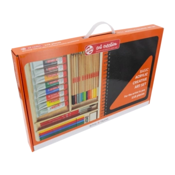 ArtCreation Basic Acrylyc Houten Koffer met 118 Multi-Techniek onderdelen