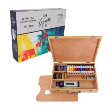 Maletín de Madera Óleo 12 Colores Goya