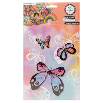 Transparent Stamps Layered Butterflies Art By Marlene Studio Light