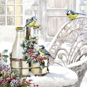Servilletas Birds in wintergarden Ambiente 33x33cm