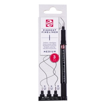 Set 3 rotuladores negros Pigment Fineliner Talens M