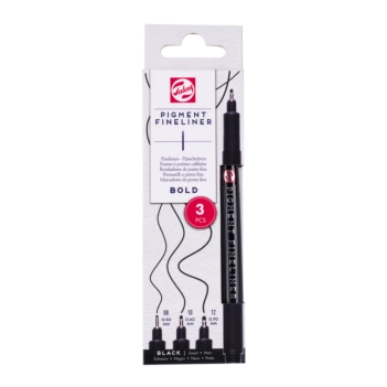 Set 3 rotuladores negros Pigment Fineliner Talens B